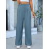 imageANRABESS Women Wide Leg Pants Stretchy Work Dress Pants Waffle Knit Business Casual Pull on Palazzo Slacks Trousers OutfitsLight Blue