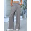 imageANRABESS Women Wide Leg Pants Stretchy Work Dress Pants Waffle Knit Business Casual Pull on Palazzo Slacks Trousers OutfitsLight Gray