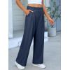 imageANRABESS Women Wide Leg Pants Stretchy Work Dress Pants Waffle Knit Business Casual Pull on Palazzo Slacks Trousers OutfitsNavy Blue