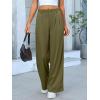 imageANRABESS Women Wide Leg Pants Stretchy Work Dress Pants Waffle Knit Business Casual Pull on Palazzo Slacks Trousers OutfitsOlive Green