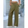 imageANRABESS Women Wide Leg Pants Stretchy Work Dress Pants Waffle Knit Business Casual Pull on Palazzo Slacks Trousers OutfitsOlive Green