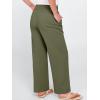 imageANRABESS Womens Casual Pants Summer High Waist Drawstring Loose Fit Straight Leg 2026 Comfy Lounge Trousers with PocketsArmy Green