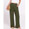 imageANRABESS Womens Wide Leg Dress Pants 2026 High Waisted Button Pleated Palazzo Business Casual Pants Office Work TrousersArmy Green