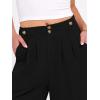 imageANRABESS Womens Wide Leg Dress Pants 2026 High Waisted Button Pleated Palazzo Business Casual Pants Office Work TrousersBlack