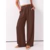 imageANRABESS Womens Wide Leg Dress Pants 2026 High Waisted Button Pleated Palazzo Business Casual Pants Office Work TrousersCoffee