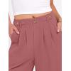 imageANRABESS Womens Wide Leg Dress Pants 2026 High Waisted Button Pleated Palazzo Business Casual Pants Office Work TrousersDusty Rose