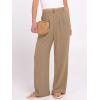 imageANRABESS Womens Wide Leg Dress Pants 2026 High Waisted Button Pleated Palazzo Business Casual Pants Office Work TrousersYellow Khaki