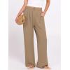 imageANRABESS Womens Wide Leg Dress Pants 2026 High Waisted Button Pleated Palazzo Business Casual Pants Office Work TrousersYellow Khaki
