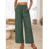 imageANRABESS Womens Wide Leg Linen Pants Summer Baggy Boho Casual Elastic Waist Long Lounge Travel Pants Trousers with PocketsArmy Green