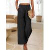 imageANRABESS Womens Wide Leg Linen Pants Summer Baggy Boho Casual Elastic Waist Long Lounge Travel Pants Trousers with PocketsBlack