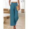 imageANRABESS Womens Wide Leg Linen Pants Summer Baggy Boho Casual Elastic Waist Long Lounge Travel Pants Trousers with PocketsLake Blue