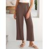 imageANRABESS Womens Wide Leg Palazzo Pants Summer Beach High Waisted Cropped Flowy Pants 2026 Dressy Casual Trousers with PocketsBrown