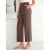 imageANRABESS Womens Wide Leg Palazzo Pants Summer Beach High Waisted Cropped Flowy Pants 2026 Dressy Casual Trousers with PocketsBrown