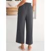 imageANRABESS Womens Wide Leg Palazzo Pants Summer Beach High Waisted Cropped Flowy Pants 2026 Dressy Casual Trousers with PocketsDark Gray