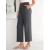 imageANRABESS Womens Wide Leg Palazzo Pants Summer Beach High Waisted Cropped Flowy Pants 2026 Dressy Casual Trousers with PocketsDark Gray