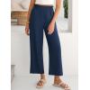 imageANRABESS Womens Wide Leg Palazzo Pants Summer Beach High Waisted Cropped Flowy Pants 2026 Dressy Casual Trousers with PocketsNavy Blue