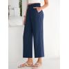imageANRABESS Womens Wide Leg Palazzo Pants Summer Beach High Waisted Cropped Flowy Pants 2026 Dressy Casual Trousers with PocketsNavy Blue