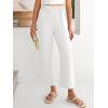 imageANRABESS Womens Wide Leg Palazzo Pants Summer Beach High Waisted Cropped Flowy Pants 2026 Dressy Casual Trousers with PocketsWhite