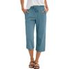 imageANRABESS Capris Pants for Women Summer Casual Loose Drawstring Elastic High Waist Straight 2026 Lounge Beach Cropped TrousersLake Bule