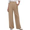 imageANRABESS Womens Wide Leg Dress Pants 2026 High Waisted Button Pleated Palazzo Business Casual Pants Office Work TrousersYellow Khaki