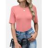 imageANRABESS Womens Half Sleeve Tops Crewneck Shirts Basic Fit Tee Trendy 2026 Spring Summer Business Casual TShirtsCoral