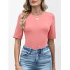 imageANRABESS Womens Half Sleeve Tops Crewneck Shirts Basic Fit Tee Trendy 2026 Spring Summer Business Casual TShirtsCoral