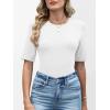 imageANRABESS Womens Half Sleeve Tops Crewneck Shirts Basic Fit Tee Trendy 2026 Spring Summer Business Casual TShirtsWhite