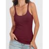 imageANRABESS Tank Top for Womens Summer 2026 Scoop Neck Sleeveless Ribbed Knit Workout Basic Tees Slim Fitted Cami ShirtsWine Red