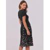 imageANRABESS Women Summer Dress Casual Short Sleeve V Neck ALine Knee Length Pleated Flowy 2025 Fashion Midi Dresses with PocketBlack Floral