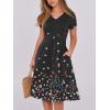 imageANRABESS Women Summer Dress Casual Short Sleeve V Neck ALine Knee Length Pleated Flowy 2025 Fashion Midi Dresses with PocketBlack Floral