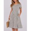 imageANRABESS Women Summer Dress Casual Short Sleeve V Neck ALine Knee Length Pleated Flowy 2025 Fashion Midi Dresses with PocketKhaki Polka Dot