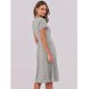 imageANRABESS Women Summer Dress Casual Short Sleeve V Neck ALine Knee Length Pleated Flowy 2025 Fashion Midi Dresses with PocketKhaki Polka Dot