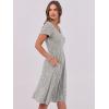 imageANRABESS Women Summer Dress Casual Short Sleeve V Neck ALine Knee Length Pleated Flowy 2025 Fashion Midi Dresses with PocketKhaki Polka Dot