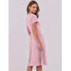 imageANRABESS Women Summer Dress Casual Short Sleeve V Neck ALine Knee Length Pleated Flowy 2025 Fashion Midi Dresses with PocketPink White Dot
