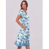 imageANRABESS Women Summer Dress Casual Short Sleeve V Neck ALine Knee Length Pleated Flowy 2025 Fashion Midi Dresses with PocketWhite Floral