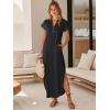 imageANRABESS Women Summer Maxi Dress Casual Short Sleeve V Neck Button Up Loose Split Travel Dresses 2026 Beach Vacation SundressBlack