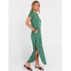 imageANRABESS Women Summer Maxi Dress Casual Short Sleeve V Neck Button Up Loose Split Travel Dresses 2026 Beach Vacation SundressGreen White Purple Floral