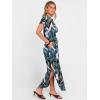 imageANRABESS Women Summer Maxi Dress Casual Short Sleeve V Neck Button Up Loose Split Travel Dresses 2026 Beach Vacation SundressLeaf Printed