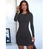 imageANRABESS Womens Fall Long Sleeve Short Dress Rib Knit 2025 Fashion Basic Slim Fit Party Cocktail Night Bodycon Mini DressesDark Grey