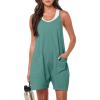 imageANRABESS Womens Rompers Summer Casual Loose Sleeveless Overalls Spaghetti Strap Shorts Jumpsuit 2026 Beach Vacation OutfitsCyan