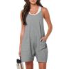 imageANRABESS Womens Rompers Summer Casual Loose Sleeveless Overalls Spaghetti Strap Shorts Jumpsuit 2026 Beach Vacation OutfitsDeep Grey