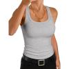 imageANRABESS Womens Sleeveless Square Neck Tank Tops Summer Racerback Workout Top Ribbed Knit Slim Fit Basic 2026 Casual ClothesBright Grey
