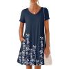 Floral Navy Blue Hem