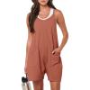imageANRABESS Womens Rompers Summer Casual Loose Sleeveless Overalls Spaghetti Strap Shorts Jumpsuit 2026 Beach Vacation ClothesRust