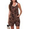 imageANRABESS Womens Rompers Summer Casual Loose Sleeveless Overalls Spaghetti Strap Shorts Jumpsuit 2026 Beach Vacation ClothesStriped Black Leaves
