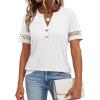 imageANRABESS Womens Short Sleeve Tops Henley V Neck Dressy Casual Blouses 2026 Summer Trendy Tee Shirts Work Business OutfitsWhite
