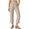 imageANRABESS Womens Capri Pants 2026 Summer Casual Elastic High Waisted Lounge Cropped Tapered Ankle Beach Trousers Work OutfitsBeige