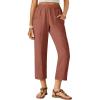 imageANRABESS Womens Capri Pants 2026 Summer Casual Elastic High Waisted Lounge Cropped Tapered Ankle Beach Trousers Work OutfitsBirck Red