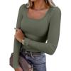 imageANRABESS Womens Long Sleeve Shirts Scoop Neck Ribbed Knit Slim Fitted Tops Casual Basic Tee 2025 Fall Fashion Outfits ClothesArmy Green