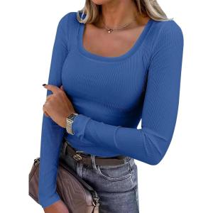 imageANRABESS Womens Long Sleeve Shirts Scoop Neck Ribbed Knit Slim Fitted Tops Casual Basic Tee 2025 Fall Fashion Outfits ClothesBlue